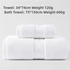 White Cotton Towel SetTowel + Bath Towel - Quick Dry, Extra Thick & Absorbent, Perfect for Bath & Beach