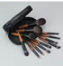 Style A 12-Piece Mini Portable Makeup Brush Set - Fiber Bristle Beauty Tool SetWith storage bag