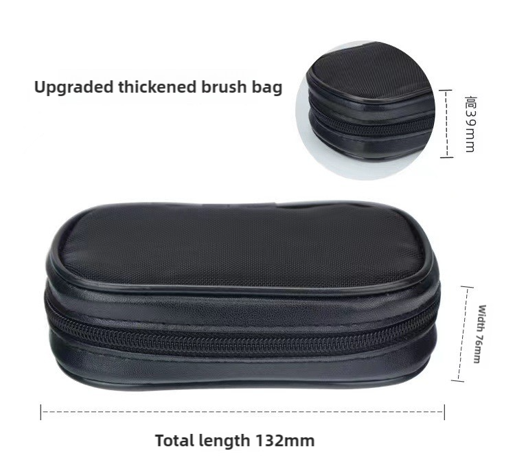 Style B 12-Piece Mini Portable Makeup Brush Set - Fiber Bristle Beauty Tool SetWith storage bag