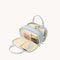 Blue Premium PU Leather Portable Makeup Bag - Large Capacity Waterproof Travel Cosmetic OrganizerCosmetics are shooting props, not included