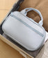 Blue Premium PU Leather Portable Makeup Bag - Large Capacity Waterproof Travel Cosmetic OrganizerCosmetics are shooting props, not included