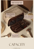Brown Large Capacity Makeup Organizer Bag - Travel-Friendly Double-Zip Cosmetic Storage Case for WomenMakeup items are shooting props and are not included