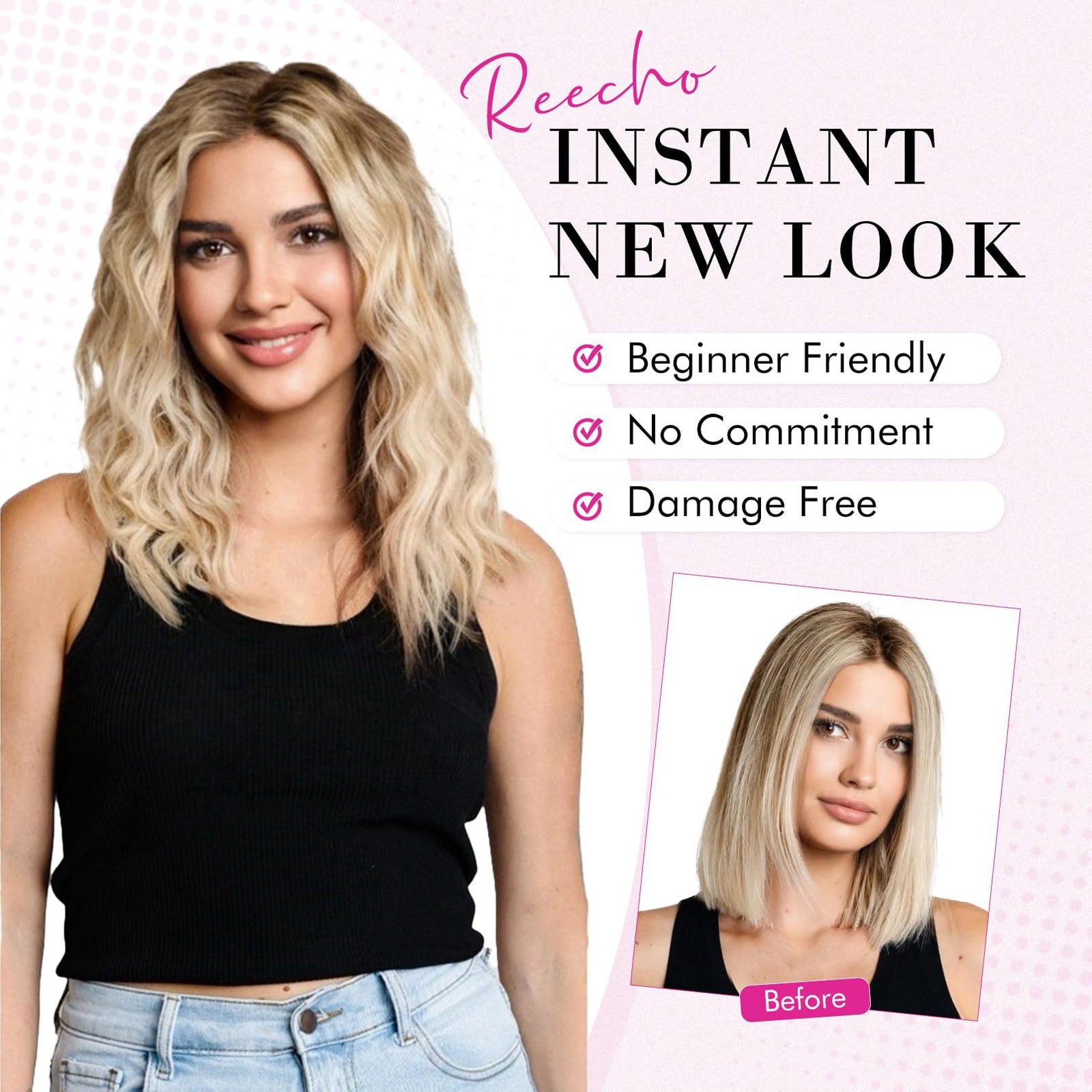 Black 12-Inch Clip-in Wavy Hair Extensions - 4-Piece Set,  Easy to Apply, Instant Volume Boost