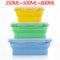 3-piece Set Yellow + Green + Blue Collapsible Silicone Food Storage Containers Set – 350ML, 500ML, 800ML | BPA-Free, Microwave, Dishwasher & Freezer Safe | Foldable & Portable Bento Boxes for Travel & Outdoor