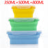 3-piece Set Yellow + Green + Blue Collapsible Silicone Food Storage Containers Set – 350ML, 500ML, 800ML | BPA-Free, Microwave, Dishwasher & Freezer Safe | Foldable & Portable Bento Boxes for Travel & Outdoor