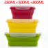 3-piece Set Red + Yellow +Green Collapsible Silicone Food Storage Containers Set - 350ML, 500ML, 800ML | BPA-Free, Microwave, Dishwasher & Freezer Safe | Foldable & Portable Bento Boxes for Travel & Outdoor