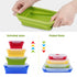 3-piece Set Red + Yellow +Green Collapsible Silicone Food Storage Containers Set - 350ML, 500ML, 800ML | BPA-Free, Microwave, Dishwasher & Freezer Safe | Foldable & Portable Bento Boxes for Travel & Outdoor