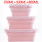 3-piece Set Pink Collapsible Silicone Food Storage Containers Set - 350ML, 500ML, 800ML | BPA-Free, Microwave, Dishwasher & Freezer Safe | Foldable & Portable Bento Boxes for Travel & Outdoor