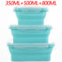 3-piece Set Blue Collapsible Silicone Food Storage Containers Set - 350ML, 500ML, 800ML | BPA-Free, Microwave, Dishwasher & Freezer Safe | Foldable & Portable Bento Boxes for Travel & Outdoor