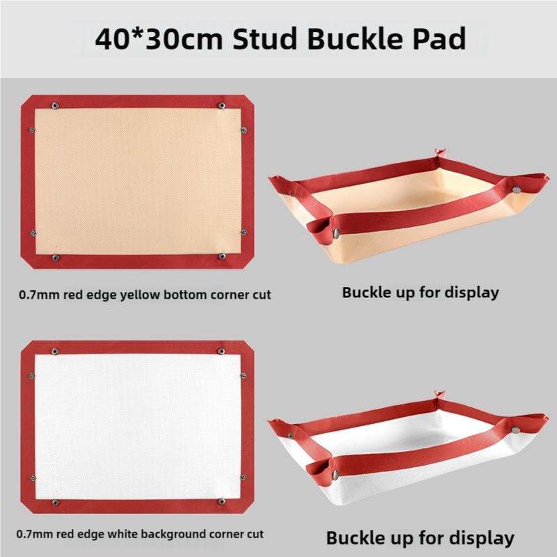 2-piece set Red Edge Yellow Background + Red Edge White Background Non-stick Silicone Baking Mat for Oven & Microwave | Reusable, Thickened Fiber Baking Pad for Macarons, Cookies, Bread, Roasting Chicken, and More