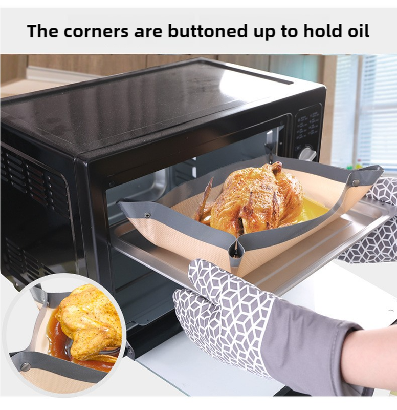 2-piece set Red Edge Yellow Background + Red Edge White Background Non-stick Silicone Baking Mat for Oven & Microwave | Reusable, Thickened Fiber Baking Pad for Macarons, Cookies, Bread, Roasting Chicken, and More