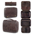 Coffee Luxury PU Business Travel Toiletry Bag - Large Capacity Waterproof Makeup Organizer with Dividers - Portable & Stylish Bathroom Storage