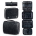 Black Luxury PU Business Travel Toiletry Bag - Large Capacity Waterproof Makeup Organizer with Dividers - Portable & Stylish Bathroom Storage
