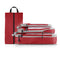 Red Compression Travel Storage Bags Set, Mesh Travel Organizers for Luggage, Foldable and Space-Saving Packing Cubes