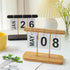 Wood Color Modern Minimalist Wooden Flip Calendar – Stylish Desktop Calendar for Home, Office, and Study Room