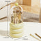 Yellow 360° Rotating Makeup Brush Holder with Clear Dome – Stylish Organizer for Vanity, Desk, and Bathroom