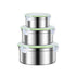 Green 3-Piece 304 Stainless Steel Food Storage Set with Leak-Proof Lids - Round Design for Fridge and Meal Prep