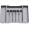 Grey Adjustable Polypropylene Kitchen Drawer Organizer - 8 Compartments, Large Capacity, Easy to Clean