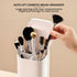 Black Silver Automatic Lifting Makeup Brush Holder with 4 Compartments, Large Capacity Cosmetic Brush OrganizerMakeup brushes are shooting props and are not included