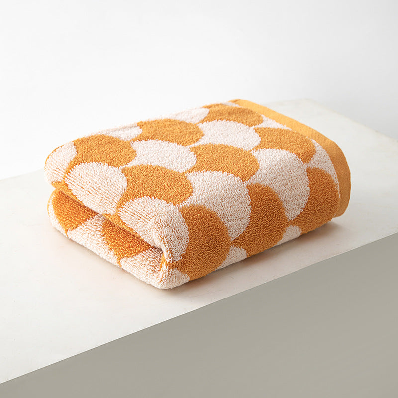 Orange Thickened and Enlarged Cotton Hand Towels - 3 Pack 34x74cm - Soft and Absorbent Bath Towels for Adults