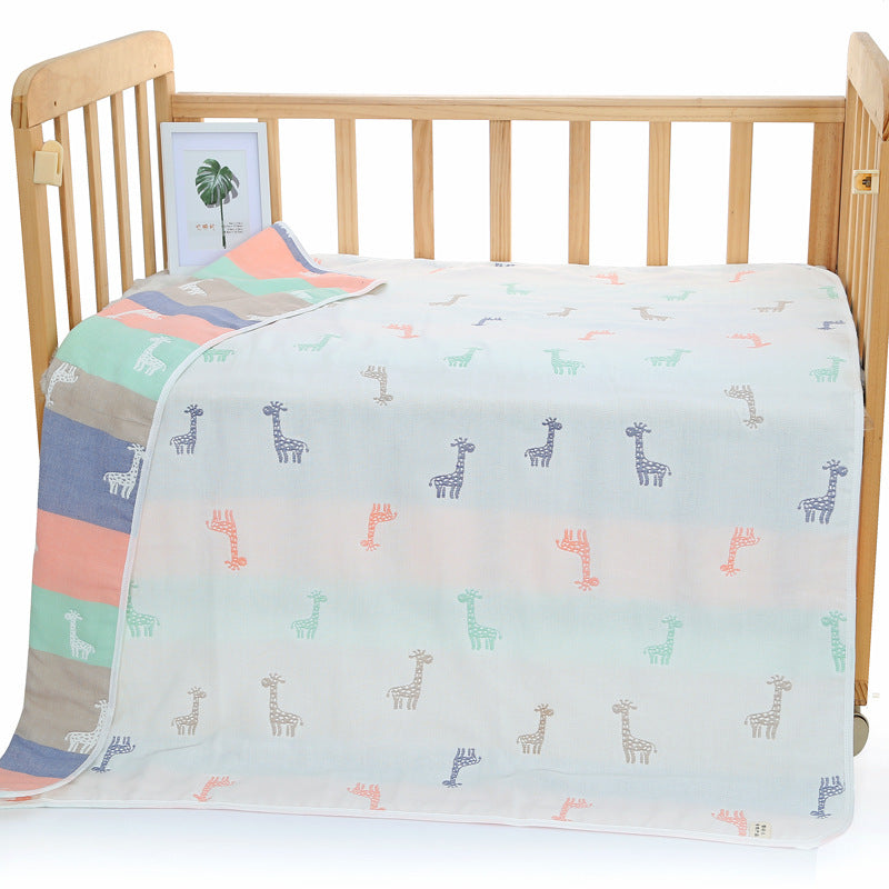 Giraffe, 6-Layer Muslin Baby Blanket - Soft Cotton Bedding for Infants and Toddlers, 110x110 cm,