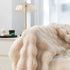 Light Blue 100*160cm Plush Toscana Rabbit Hair Throw Blanket - Soft Flannel Fleece for All Seasons, Perfect for Couch & Bed