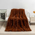 Dark Brown 100*160cm Plush Toscana Throw Blanket - Soft Flannel Fleece for All Seasons, Perfect for Couch & Bed