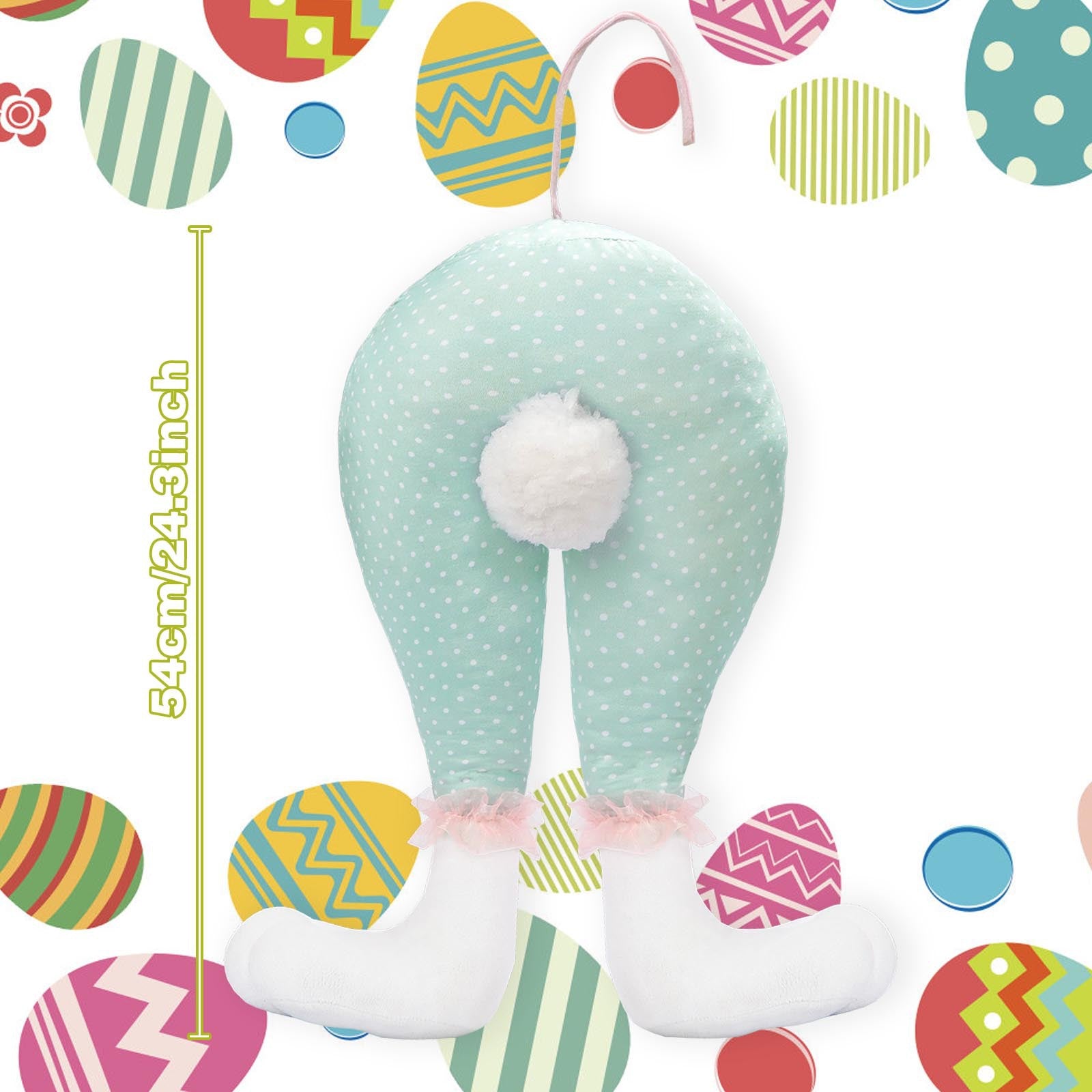 Green Easter Bunny Hanging Legs Decoration - Festive Home Scene Prop 54cm (24.3in)