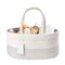 White and Black Stylish Cotton Rope Basket for Clothing & Toys - Woven Storage Organizer, 38x23x18cm