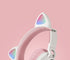 Adorable Cat Ear Wireless Headphones - Bluetooth 5.0, Foldable Design, Glowing RGB LED Lights - Cute Purple Headset