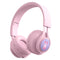 Pink Bunny  Wireless Headphones - Glowing Logo, Bluetooth 5.0, 85dB Volume Limit Mode