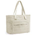 Beige Versatile Women's Gym Tote Bag with Yoga Mat Strap - 18L Carryall, Fits 15.6 Laptop, Multi-Pocket Organizer