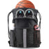 Black Multi-Pocket Drawstring Backpack Gym Bag with Zipper Compartments, Bottle Holders & Reflective Strip