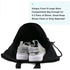 Black Multi-Pocket Drawstring Backpack Gym Bag with Zipper Compartments, Bottle Holders & Reflective Strip