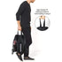 Black Multi-Pocket Drawstring Backpack Gym Bag with Zipper Compartments, Bottle Holders & Reflective Strip