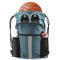 Blue Multi-Pocket Drawstring Backpack Gym Bag with Zipper Compartments, Bottle Holders & Reflective Strip