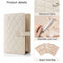 Pink Elegant Quilted Travel Jewelry Organizer Binder - Portable Loose-Leaf Storage Book with Clear Zipper Pockets for Earrings, Necklaces, Rings