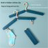 2PCS Green Portable Travel Hanger with Hidden Clips - Lightweight Folding Clothes Hanger for Socks and Small Items