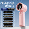 Pink Portable Handheld Fan with 120-Speed Display - USB Rechargeable Mini Cooling Fan for Outdoor Use