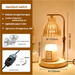 Gold Wrought Iron Candle Warmer Lamp with Halogen Bulb - Adjustable Scented Candle Melter for Home Decor