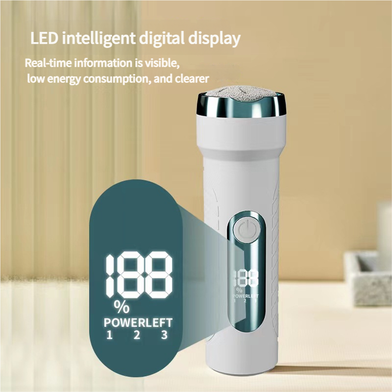 Black Waterproof Electric Foot File with LED Display - Rechargeable Callus Remover