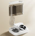 Automatic Pet Feeder and Water Bowl - 2-in-1 Grey Stainless Steel Bowl Cat Feeding Station