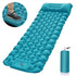 Peacock blue Portable Outdoor Inflatable Mat - Foot-Operated Camping Sleeping Pad