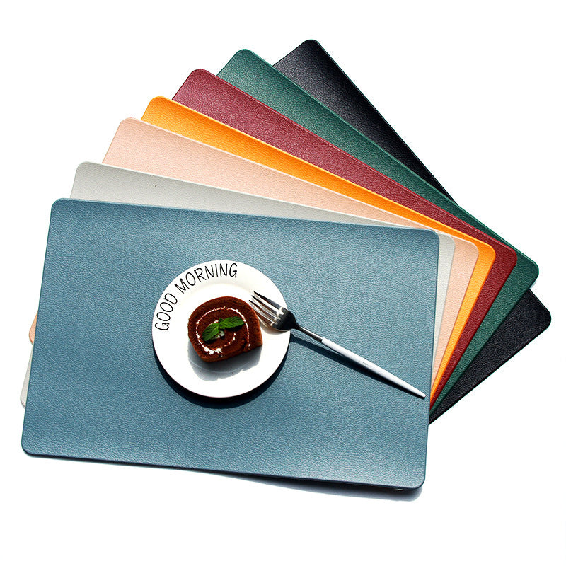 5 PCS Red Nordic Style Leather Placemat - Anti-Slip, Heat-Resistant Table Mat 30cm x 45cm