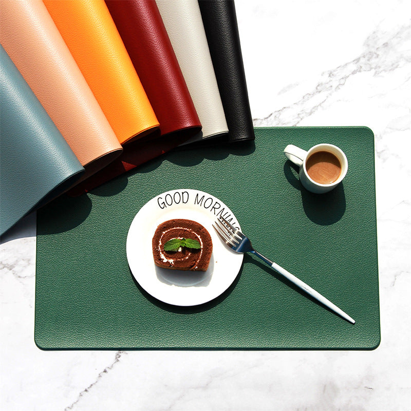 5 PCS Pink Nordic Style Leather Placemat - Anti-Slip, Heat-Resistant Table Mat 30cm x 45cm