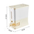 Regular Cream White Smart Kitchen Rice Dispenser - Automatic Press-Style Rice Storage Bin