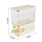 Transparent Cream White Smart Kitchen Rice Dispenser - Automatic Press-Style Rice Storage Bin