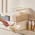 Transparent Cream White Smart Kitchen Rice Dispenser - Automatic Press-Style Rice Storage Bin