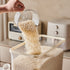 Transparent Cream White Smart Kitchen Rice Dispenser - Automatic Press-Style Rice Storage Bin