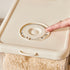 Transparent Cream White Smart Kitchen Rice Dispenser - Automatic Press-Style Rice Storage Bin